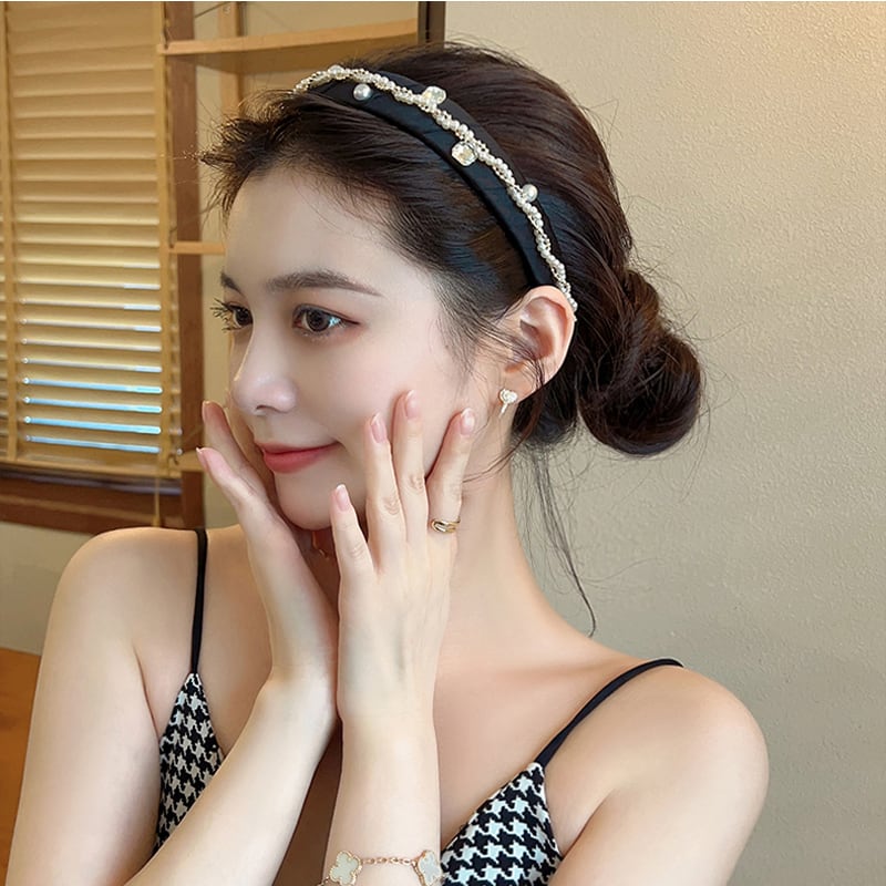 [Rainou Series] ★Headband★ 3color Hair Ornament Ladies Accessories Black Beige Apricot