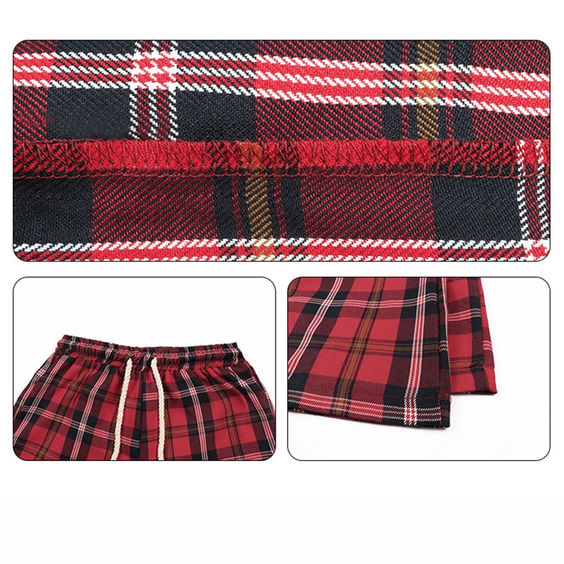 [MEIMEI Series]★Pants★ 2color Casual Pants Bottoms Plaid Pattern Green Red Green Red