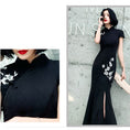 Load image into Gallery viewer, [Chouga series] ★Long length cheongsam dress★ 6 size mermaid line black
