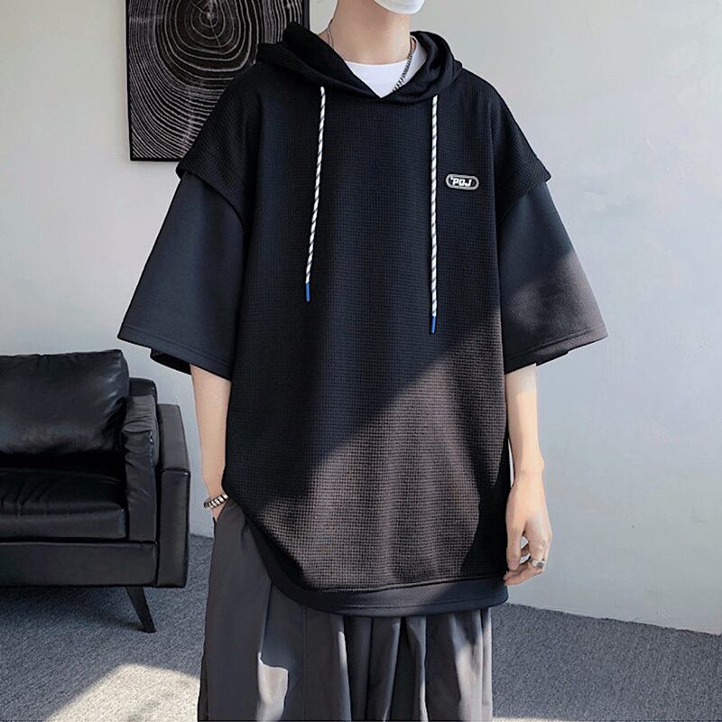 [KCSJ Series] ★Parker★ 2color Tops Unisex Men's Large Size Switchable Easy to Match White Gray Black