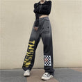 Load image into Gallery viewer, [CHAOHUO series] ★Denim pants★ Bottoms Unisex Check pattern Gray Gray Fashion S M L XL
