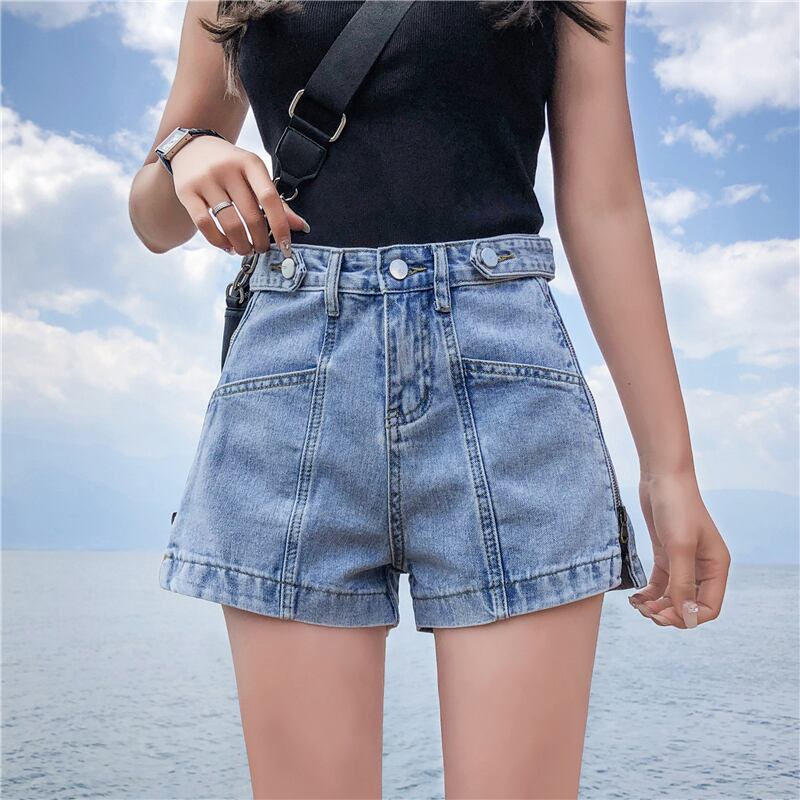 [Flower Series] ★Shorts★ Shorts Pants Denim 2color Easy to match Summer SML Blue Black