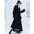 Load image into Gallery viewer, [Da Qinglong Shu Series] ★Chinese style outerwear★ Hanfu outerwear V-neck velvet lace switching loose fitting black black
