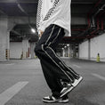 Load image into Gallery viewer, [Miyakoya Series] ★Casual pants★ Bottoms Unisex Black Black slit with zipper ML XL
