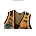 Load image into Gallery viewer, [LIANLISTUDIO series] ★Knit vest★ Oil painting style sunflower yellow floral pattern cute SML
