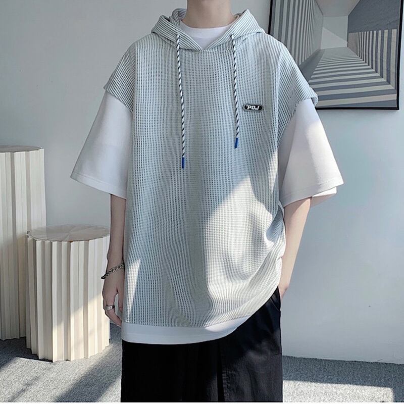 [KCSJ Series] ★Parker★ 2color Tops Unisex Men's Large Size Switchable Easy to Match White Gray Black