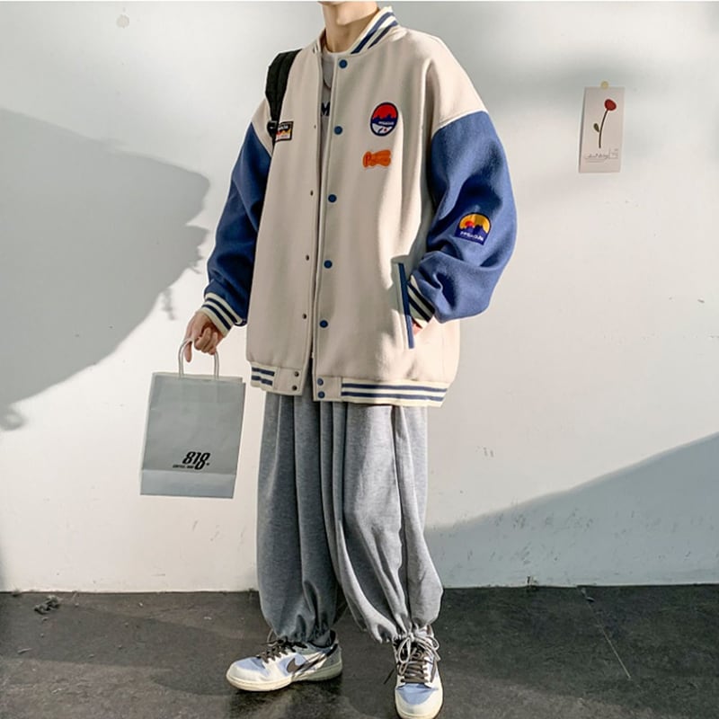 [PPDJ Series] ★Cotton-lined stadium jacket★ 3color outer winter coat unisex men's large size thick warm