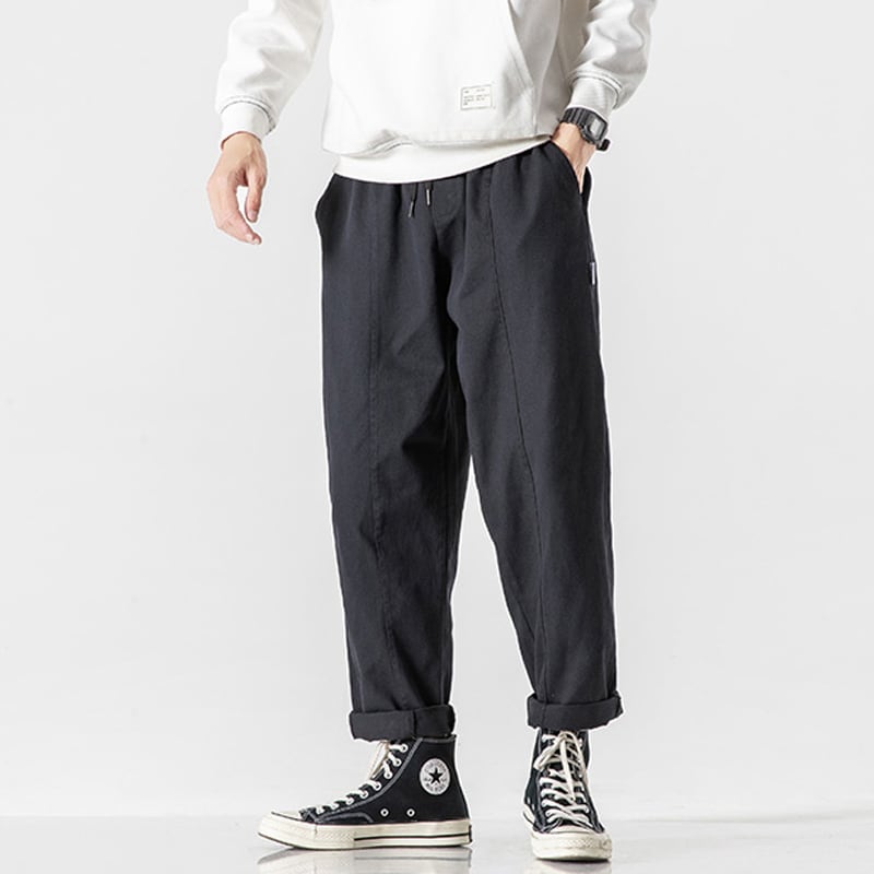 [BIGEMAN Series] ★Casual Pants★ 2color, 9/4 length bottoms, trousers, unisex, men's, large size, slimming, simple