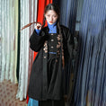 Load image into Gallery viewer, [Kokaisha --- Leaf Series] ★China style coat★ 2color embroidery outerwear long length Hanfu coat black gray
