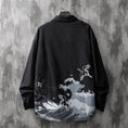 Load image into Gallery viewer, [TFQ Series] ★China style shirt★ 2 color tops, unisex, men's ink pattern, large size, black white
