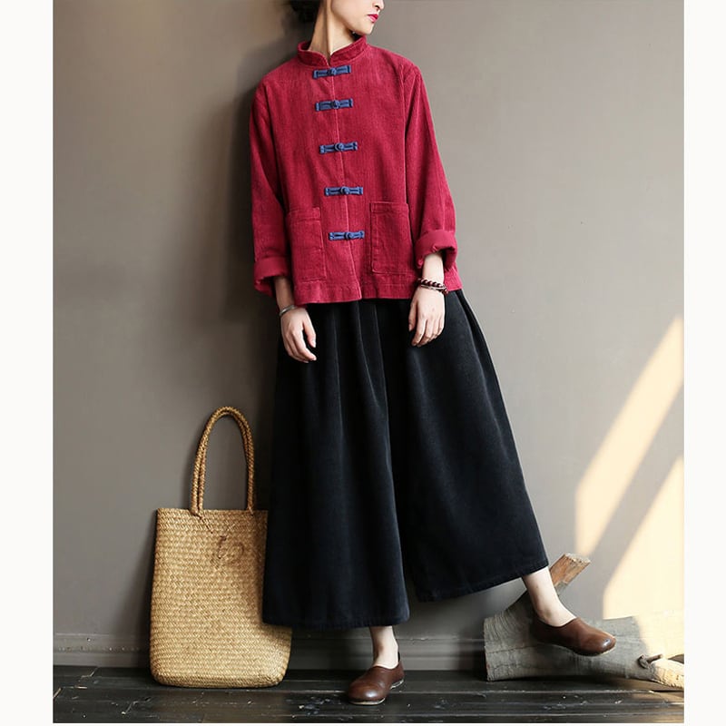 [Song Dynasty Series]★China style tops★Outerwear 3color Improved Tang suit Casual wear Black Camel Red Elegant