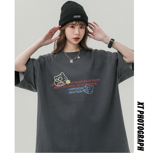 [Wrzb Series]★T-shirt★ Tops 5color Unisex Men's Butterfly Red Gray Black Blue Brown Easy to match