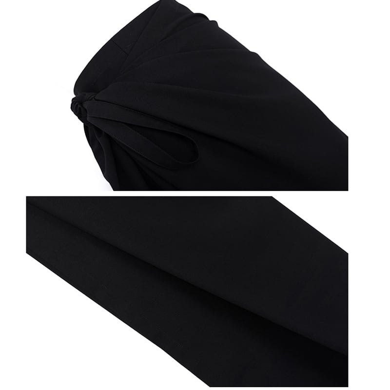 [Daiseiryusu Series] ★Skirt★ Long length slim bottoms wrap skirt sexy simple black black plain