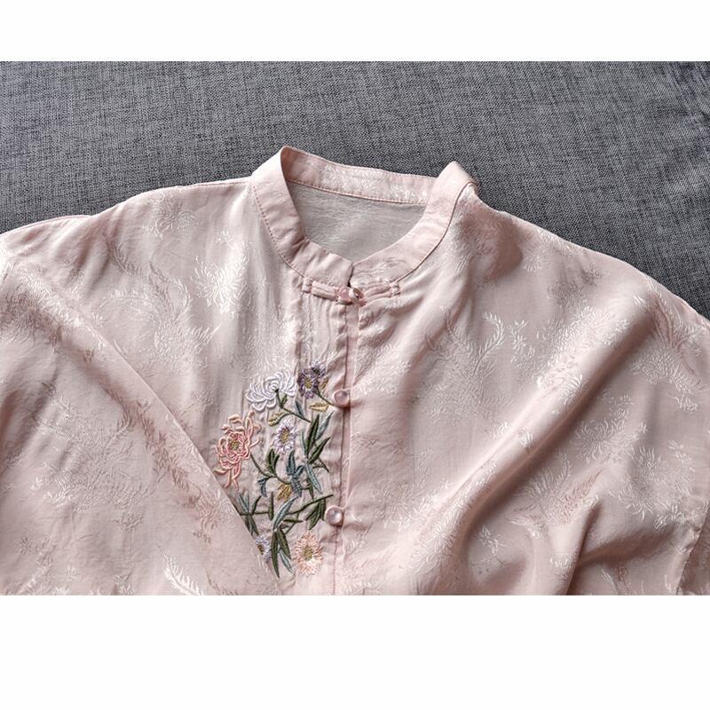 [Qing Series]★China style tops★ 4color shirt, summer clothes, spring clothes, embroidery, long sleeve shirt, improves temperament, cute