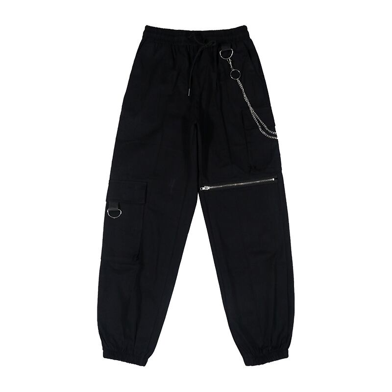 [MISSIN STUDIO Series] ★Casual Pants★ Pants with Chains Bottoms Black Black Autumn Clothes Slimming Stylish