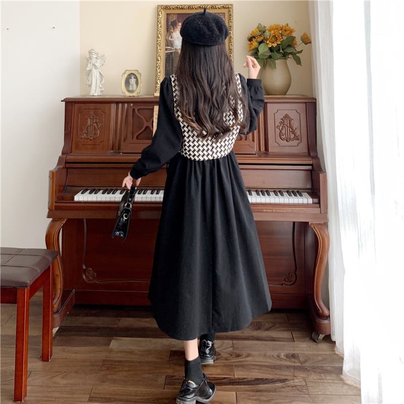 [JIGUJIGU series] ★Chinese style setup★ Large size black brown dress vest