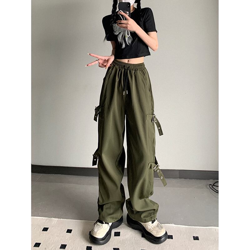 [MGJM Series]★Casual Pants★ 2color Bottoms Black Green Unisex Men's Retro