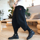 [Small Trouble Series] ★China style pants★ 3 colors Black or Blue or Red Fake layered Large size Easy to match