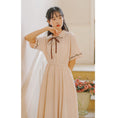 Load image into Gallery viewer, [Shukunsho series]★China style dress★2color embroidery long length short sleeve summer cute easy to match beige green
