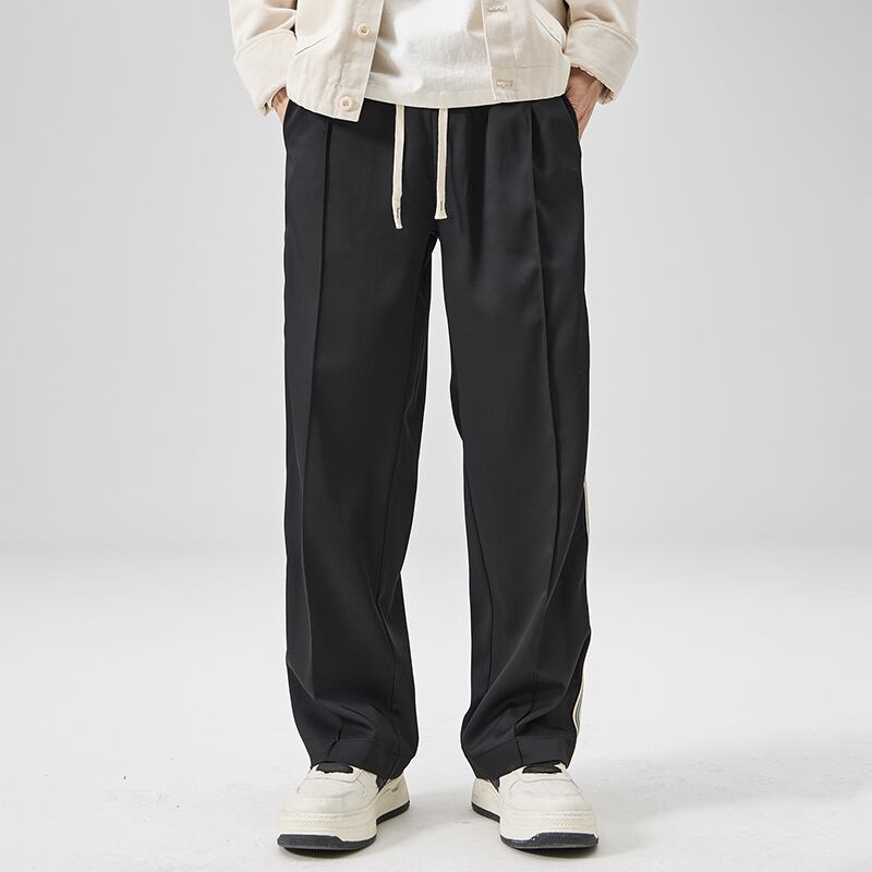 [Escaped Earth Series] ★Casual Pants★ 2color Bottoms Pants Men's Unisex Men's Vertical Stripes Black Gray