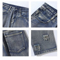 Load image into Gallery viewer, [BIGEMAN Series]★Denim pants★Bottoms Pants Unisex Men's Distressed Stylish Blue Blue
