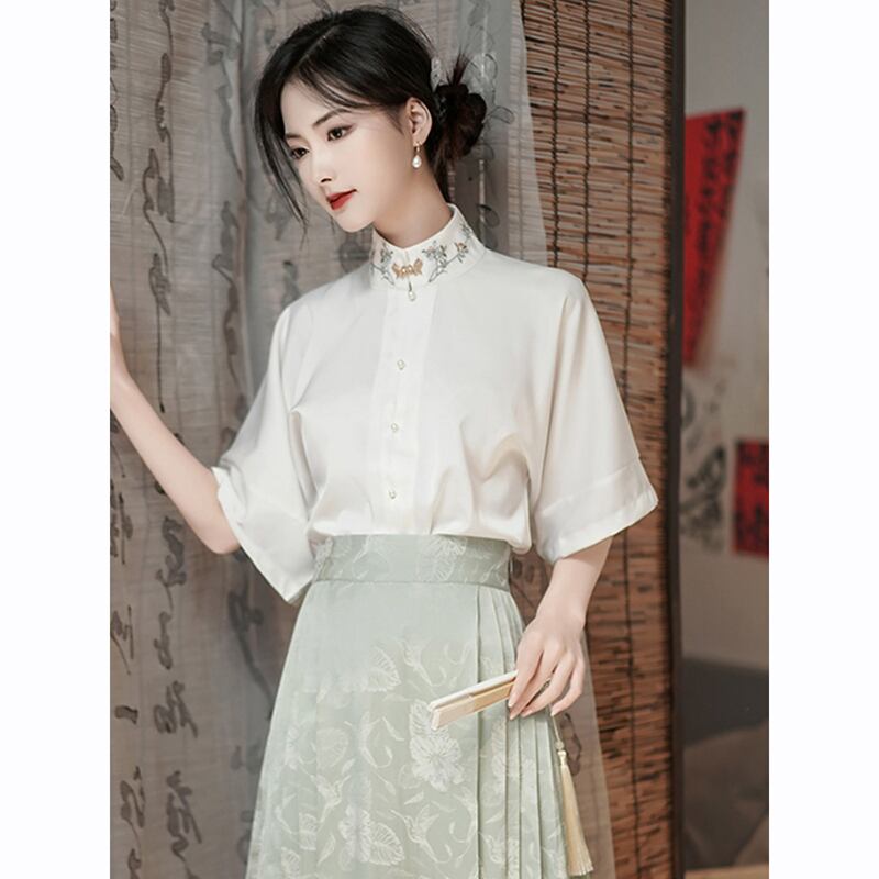 [EQINGDIAO Series]★China style skirt★Bottoms Window skirt Chinese elements Chinese clothing skirt Green Green Easy to match