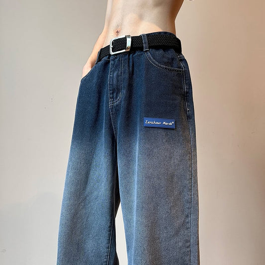 [YANDAN Series] ★Denim pants★ 2 colors Bottoms Pants Unisex Men's Gradient Blue Black