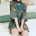 Load image into Gallery viewer, Improved Chinese dress, party, carp, good luck, after-party, good temperament, retro, print, ethnic style, A-line, SML
