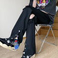 Load image into Gallery viewer, [FENGLIN series]★Denim pants★ 2color bottoms black blue slimming slimming fashion
