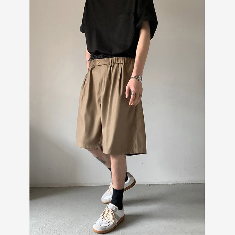 [AIMAKOU Series] ★Shorts★ Shorts 3color Unisex Men's Elastic Waist Black Brown Blue