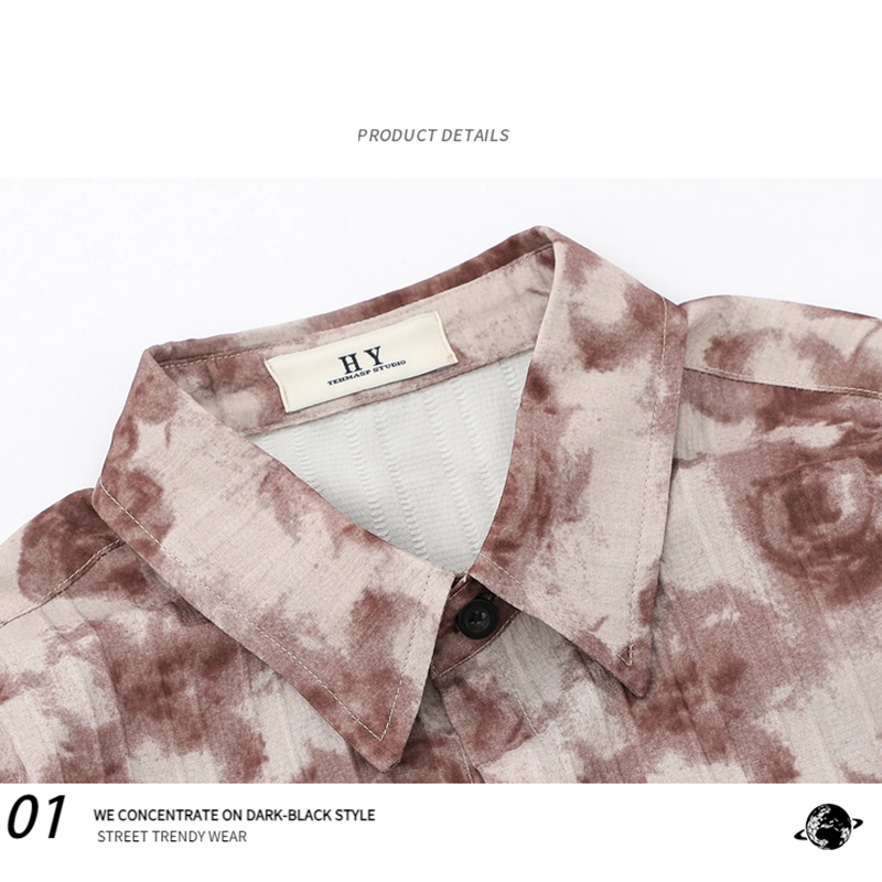 [Escaped Earth Series]★Shirt★ 2color Long Sleeve Shirt Tops Unisex Men's Floral Pattern Retro Casual