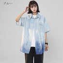 [SENSU Series]★Shirt★ 3color Short Sleeve Tops Short Sleeve Shirt Unisex Men's Print Gradient