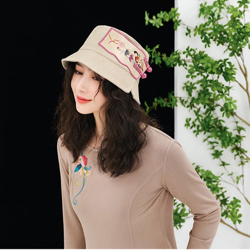 [Sao Series]★China style hat★ Hat UV protection sunscreen travel seaside spring summer embroidery original