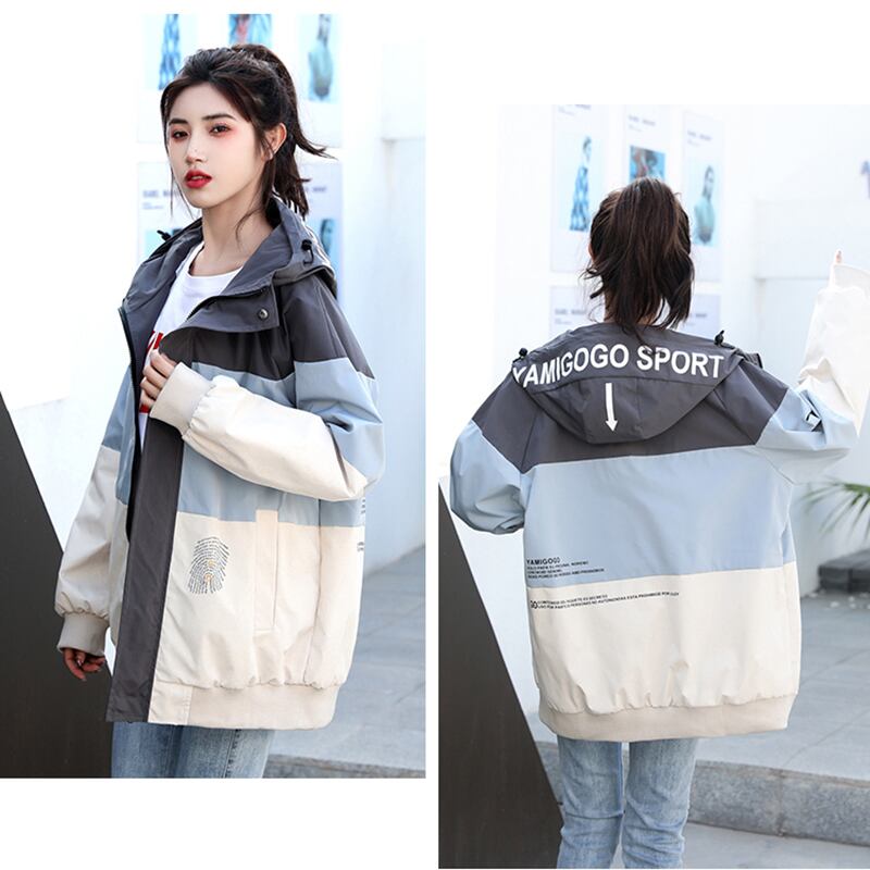 [JJRL Series] ★Jacket★ 2color outerwear Color scheme Stylish Casual Pink Gray Easy to match