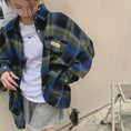 Load image into Gallery viewer, [XIAOXINJIA Series]★Shirt★ 2color Long Sleeve Shirt Tops Ladies Plaid Fashion Color Scheme
