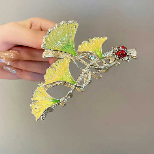 [Tae Series] ★Chinese style hair ornament★ Ginkgo leaf ladies accessories Retro Easy to match with Chinese clothes