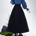 Load image into Gallery viewer, [WUJIA Series] ★Chinese style skirt★ Maki skirt Hanfu skirt Bottoms Black Black
