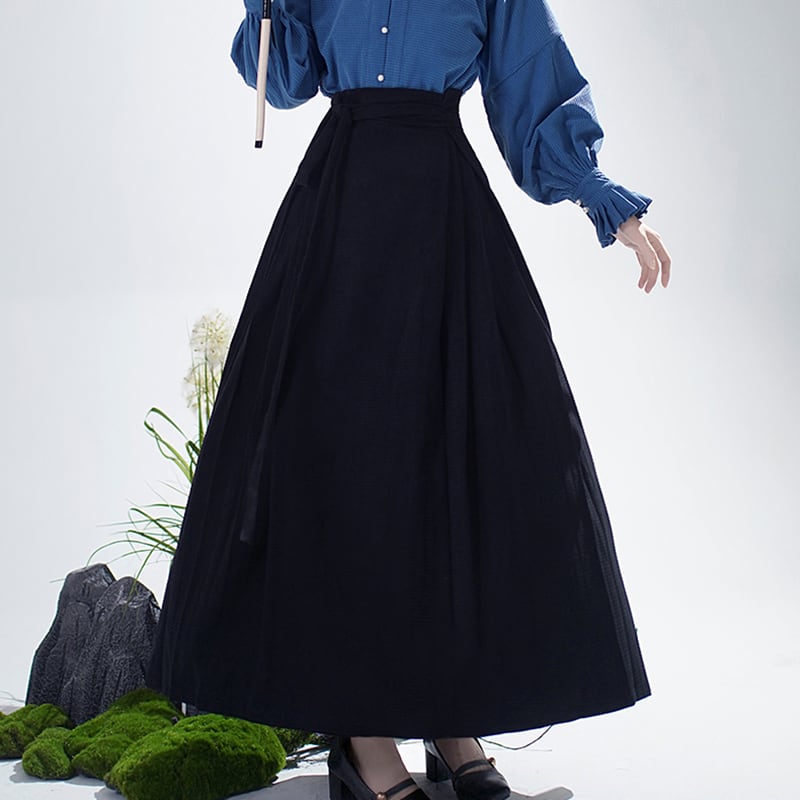 [WUJIA Series] ★Chinese style skirt★ Maki skirt Hanfu skirt Bottoms Black Black