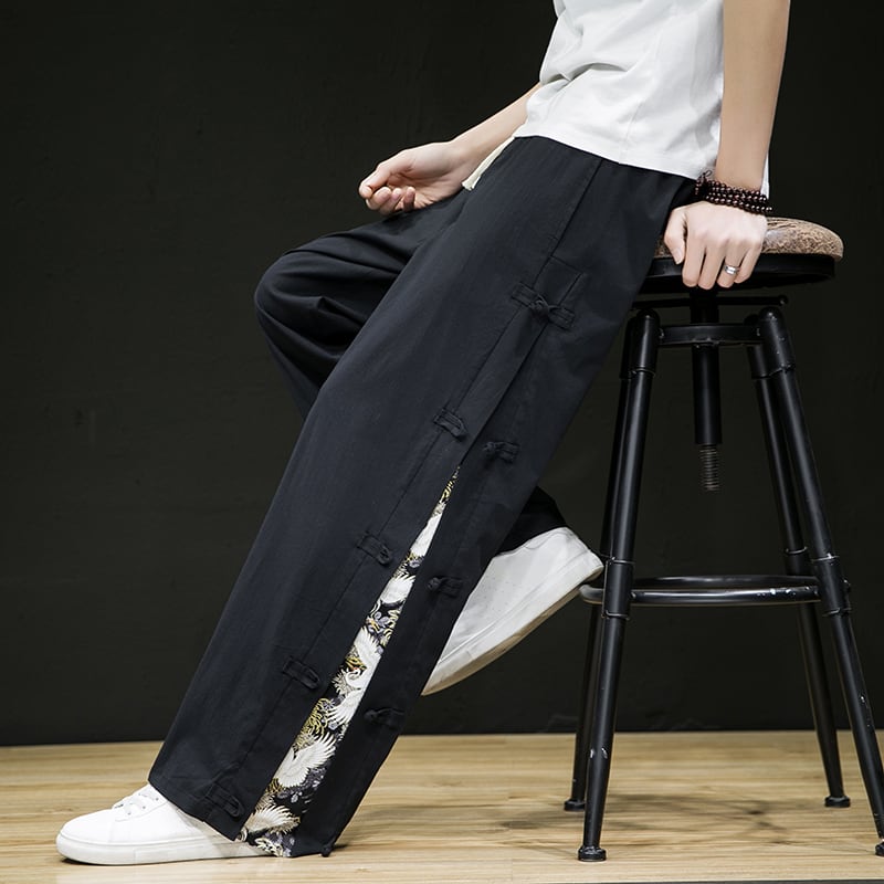 [JINTANG Series]★China style pants★ 2color bottoms pants unisex men's large size crane