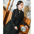 Load image into Gallery viewer, [Ancient mansion --- 臇薇 series] ★China style dress★ Long dress Black Black China button
