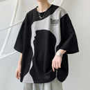 [BIGEMAN Series]★T-shirt★ 2color Unisex Men's Large Size Unique Suede Casual