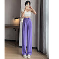 Load image into Gallery viewer, [FENGLIN Series]★Casual Pants★ 2color Bottoms Cool Black Purple Slimming Plain Black Purple
