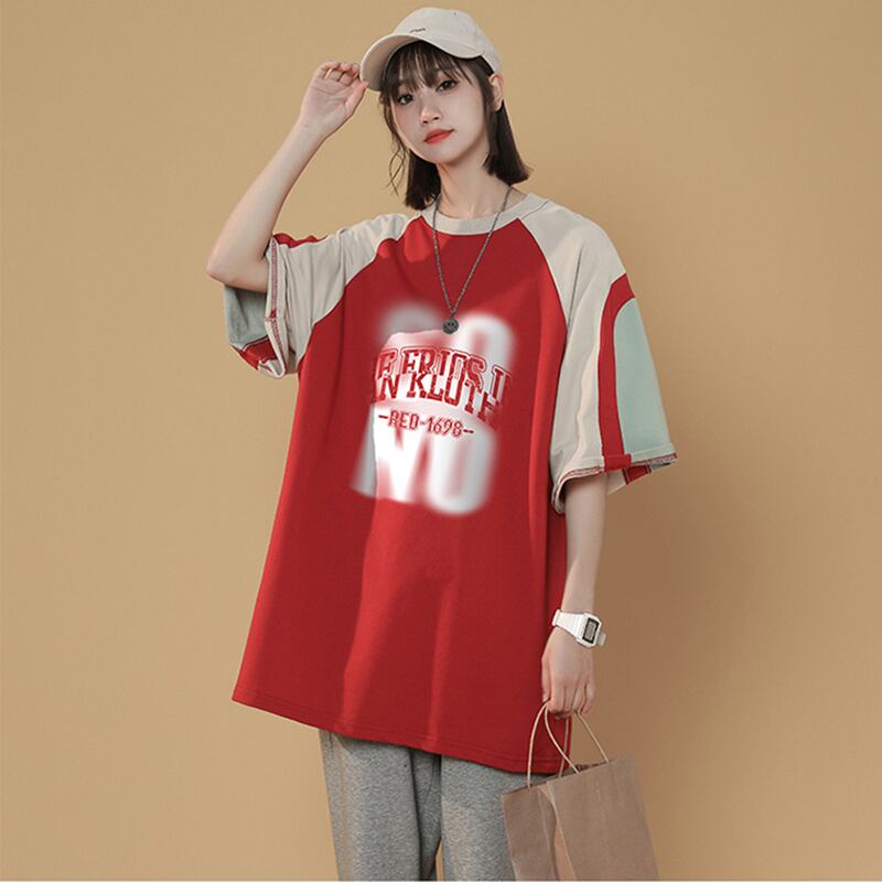 [GEBOXUAN series] ★T-shirt★ 3color tops, short sleeve T-shirt, unisex, men's, color scheme, unique, stylish