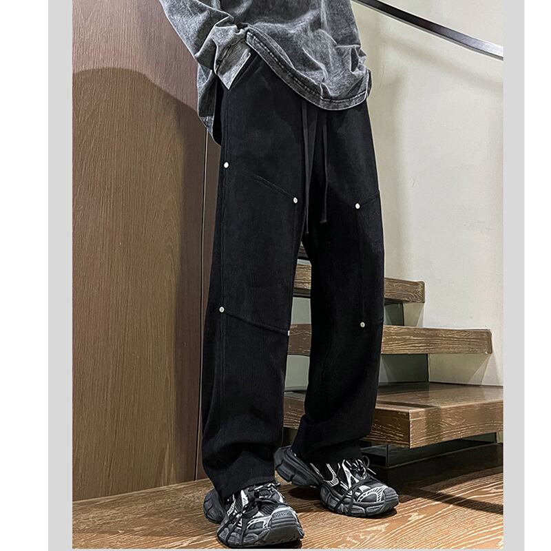 [DFBL Series]★Casual Pants★ 3color Bottoms Trousers Corduroy Unisex Men's Black Coffee Color Gray