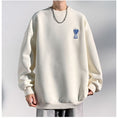 Load image into Gallery viewer, [BIGEMAN Series] ★Tops★ 2color Unisex Men's Large Size Round Neck Long Sleeve Black Beige
