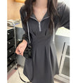 Load image into Gallery viewer, [XIAOCAI Series] ★One Piece★ Parka Dress, Slimming, Large Size, Fashion, Gray, Gray
