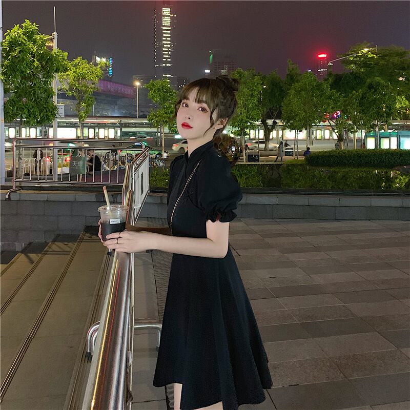 [KEKE Series]★China Dress★ 2color Short Length Date, Graduation Ceremony, Wedding, Slimming Chinese Clothing SML Red Black Short Sleeve