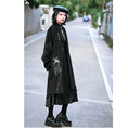 Load image into Gallery viewer, [Kokaisha---Hoshiyado Series] ★China style coat★ Rasha coat long coat embroidery original black black
