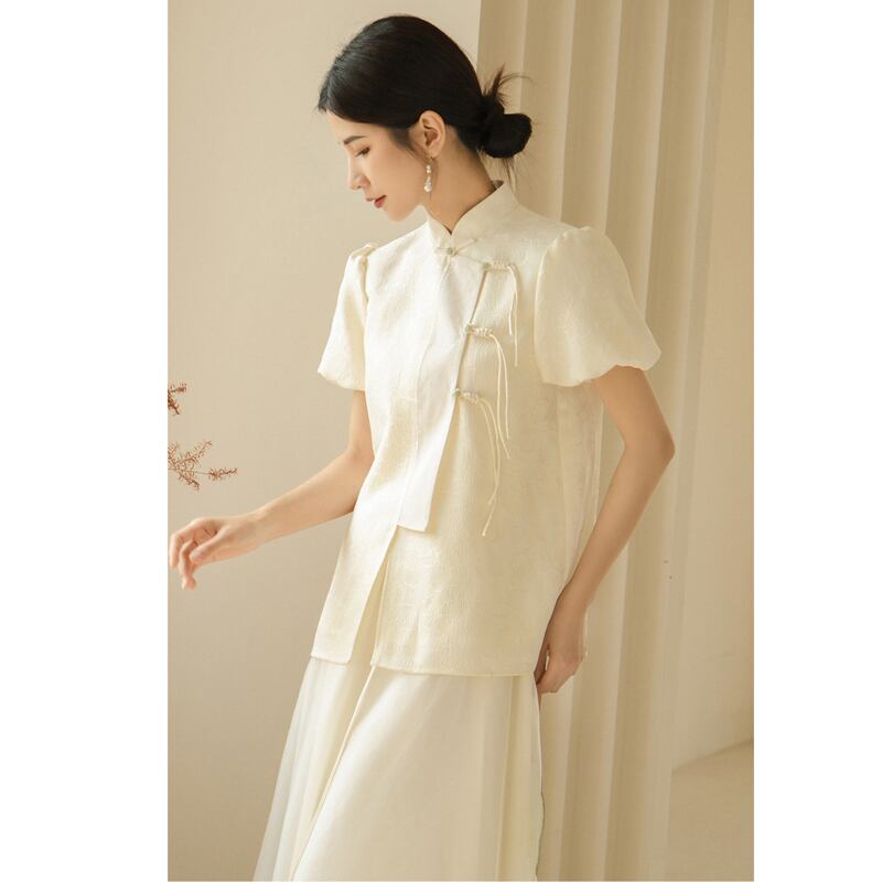 [Shinen Series]★Chinese Style Shirt★ Short Sleeve Shirt Summer Clothes Elegant Chinese Clothes Tang Suit Retro S M L XL