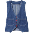 Load image into Gallery viewer, [KEKE Series] ★Vest★ Tops Denim Jeans Stylish Cute Button Hat Easy to match
